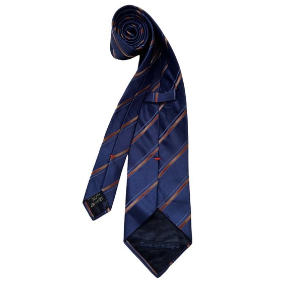 Ermenegildo Zegna Other - ERMENGILDO ZEGNA Blue Striped Silk Tie ITALY 59"/ 3.7" EC